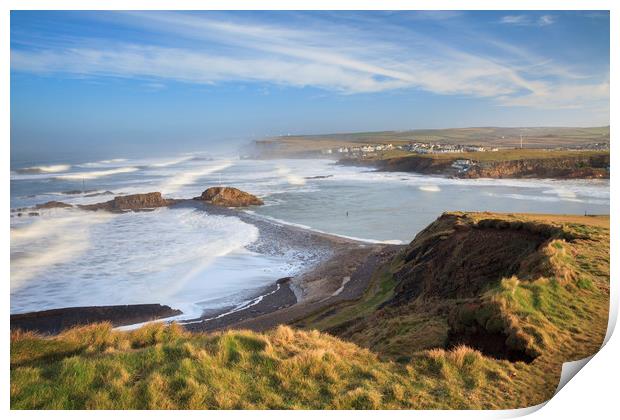 Cliff View (Bude) Print by Andrew Ray