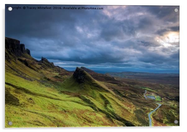 Moody Morning at the Quiraing Acrylic by Tracey Whitefoot