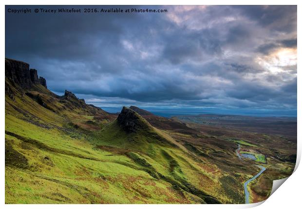 Moody Morning at the Quiraing Print by Tracey Whitefoot