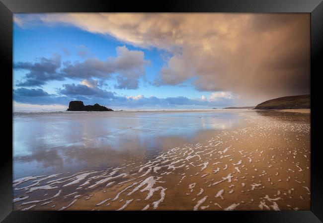Approaching Storm (Perranporth) Framed Print by Andrew Ray