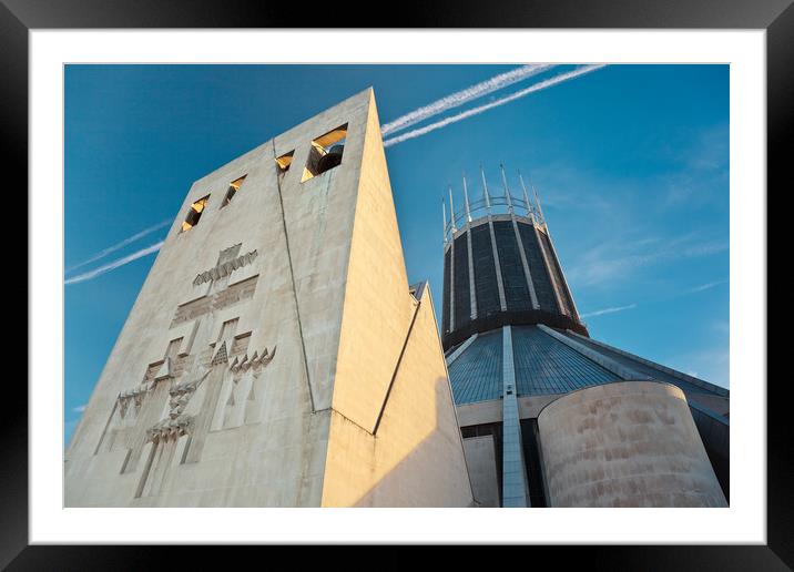 LIVERPOOL CATHOLIC CATHEDRAL Framed Mounted Print by John Hickey-Fry