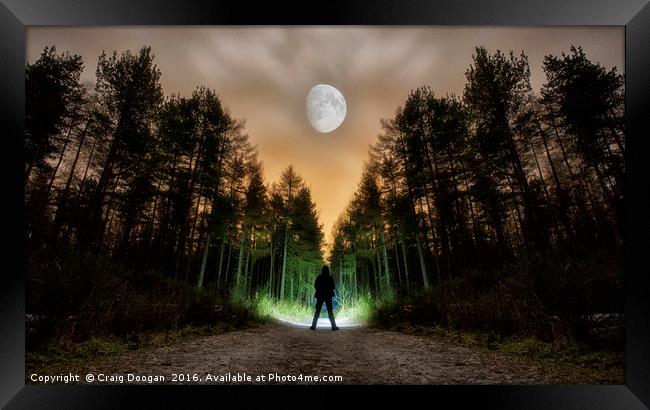 Dronley Forest Moon Framed Print by Craig Doogan