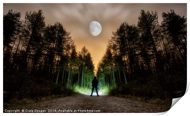 Dronley Forest Moon Print by Craig Doogan