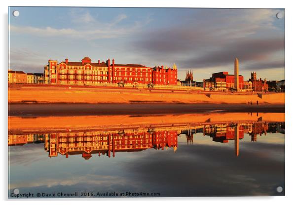 Grand Metropole Hotel Blackpool Reflection  Acrylic by David Chennell