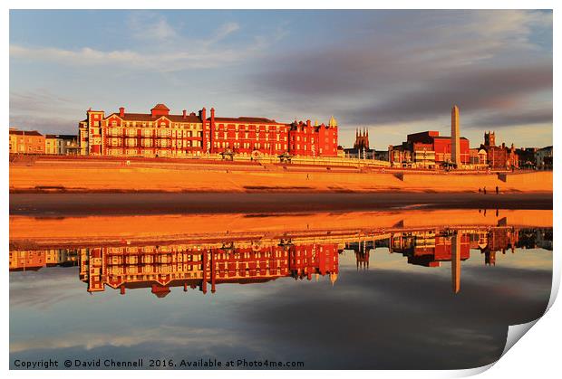 Grand Metropole Hotel Blackpool Reflection  Print by David Chennell