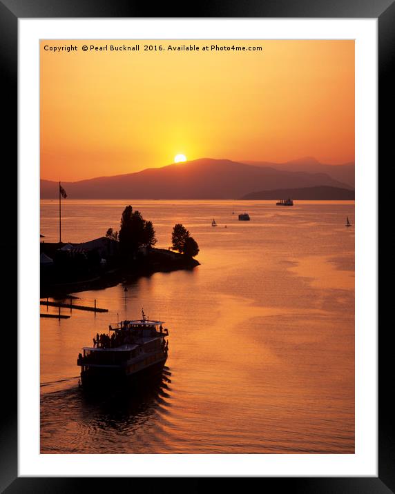 Sunset Cruise Vancouver Framed Mounted Print by Pearl Bucknall