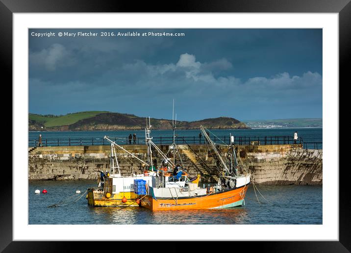 Mevagissey Fishing Boats Framed Mounted Print by Mary Fletcher