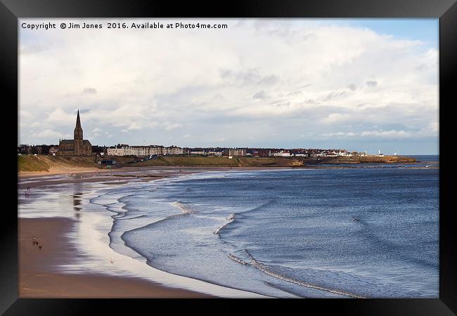 Tynemouth Long Sands Framed Print by Jim Jones