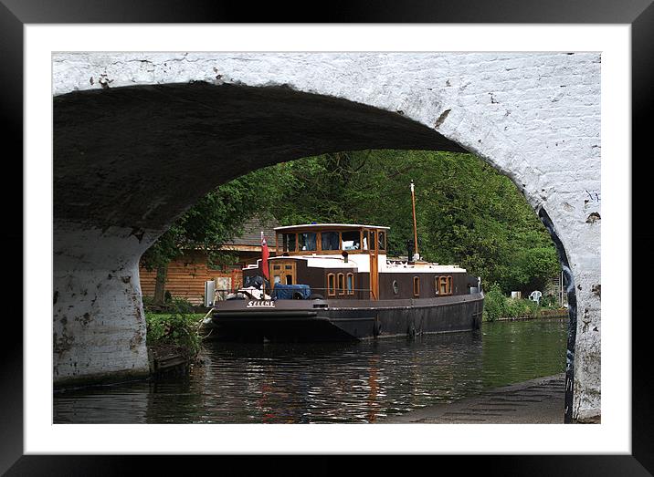 Houseboat in Cowley Framed Mounted Print by Chris Day