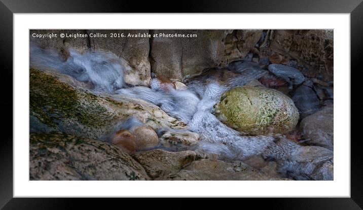 Water and pebbles Framed Mounted Print by Leighton Collins