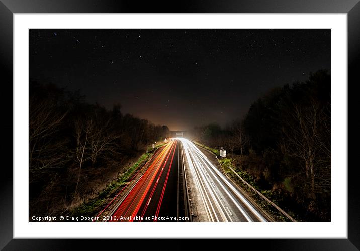 Starry Highway Framed Mounted Print by Craig Doogan