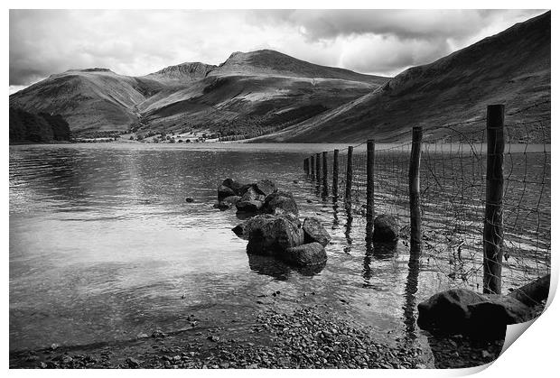 Scafell and Wastwater in Black and White Print by Jacqi Elmslie