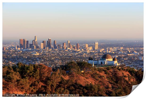Los Angeles Sunset Cityscape, Griffin Observatory Print by Chon Kit Leong
