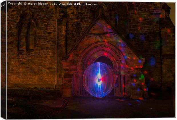 Light Painting Orb Canvas Print by andrew blakey