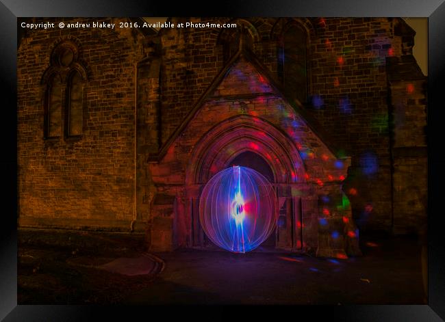 Light Painting Orb Framed Print by andrew blakey