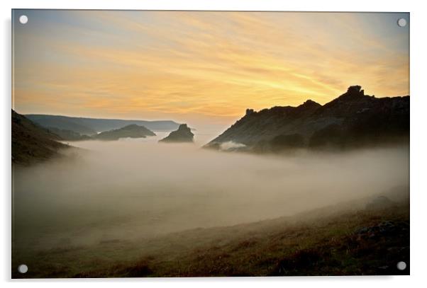 The Valley of Rocks in a Sea Mist Acrylic by graham young