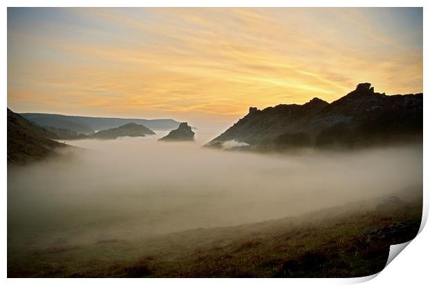 The Valley of Rocks in a Sea Mist Print by graham young