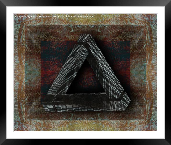 Triangle Texture Framed Mounted Print by Florin Birjoveanu