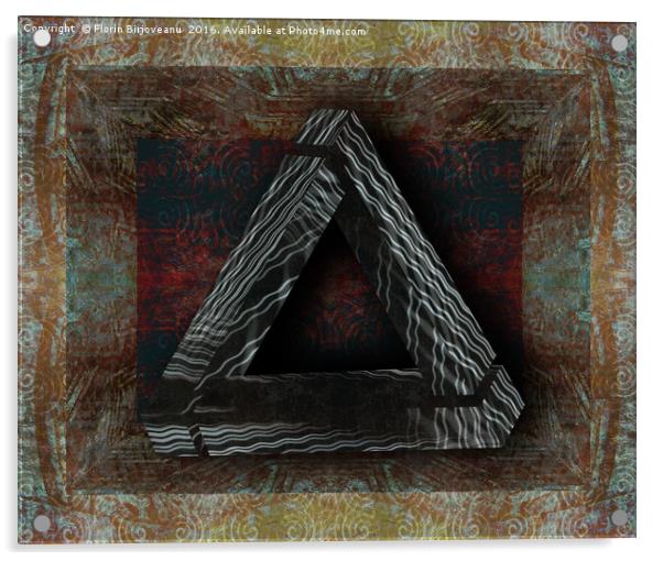 Triangle Texture Acrylic by Florin Birjoveanu