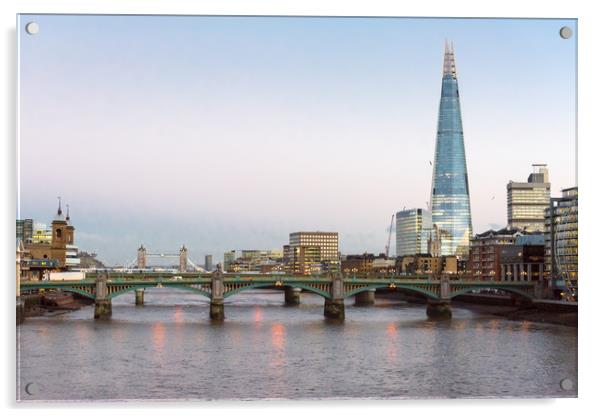 The Shard and River Thames at twilight Acrylic by Gary Eason