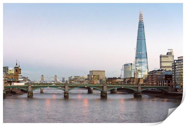 The Shard and River Thames at twilight Print by Gary Eason