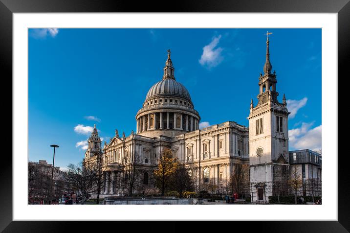 Winter sun St Paul's Cathedral Framed Mounted Print by Gary Eason
