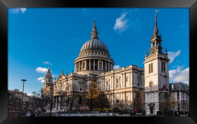 Winter sun St Paul's Cathedral Framed Print by Gary Eason