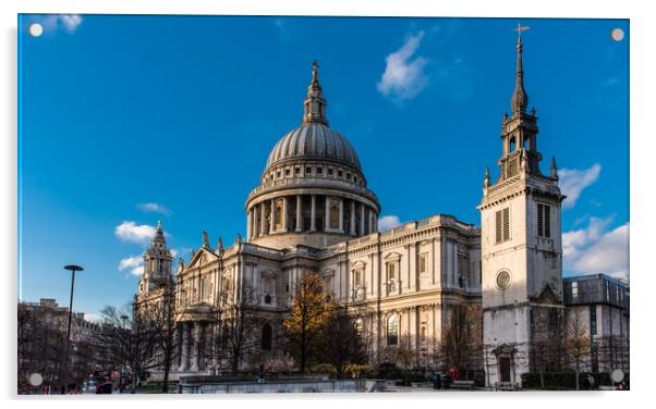 Winter sun St Paul's Cathedral Acrylic by Gary Eason