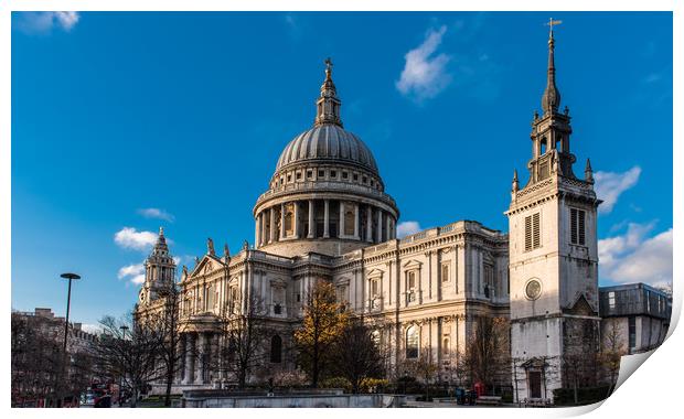 Winter sun St Paul's Cathedral Print by Gary Eason