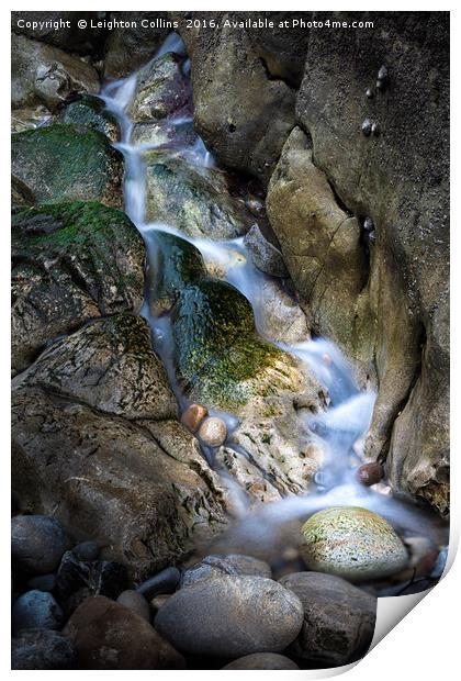 Water and rocks Print by Leighton Collins