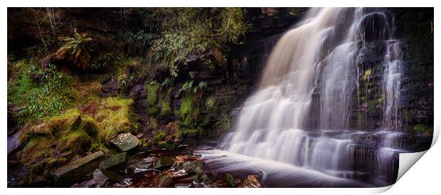Middle Black Clough Waterfall Print by Mike Higginson