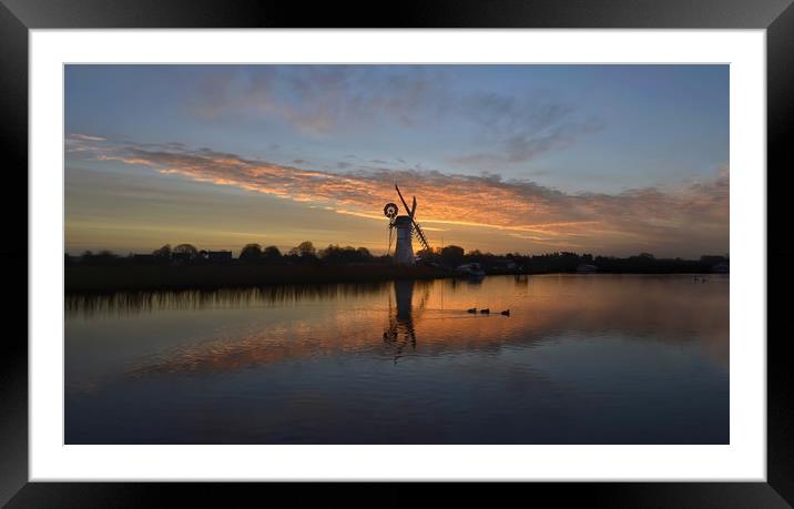 Thurne mill sunrise  Framed Mounted Print by Gary Pearson