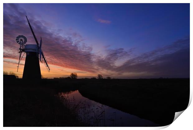 St Benets mill on the River Thurne in Norfolk Print by Gary Pearson