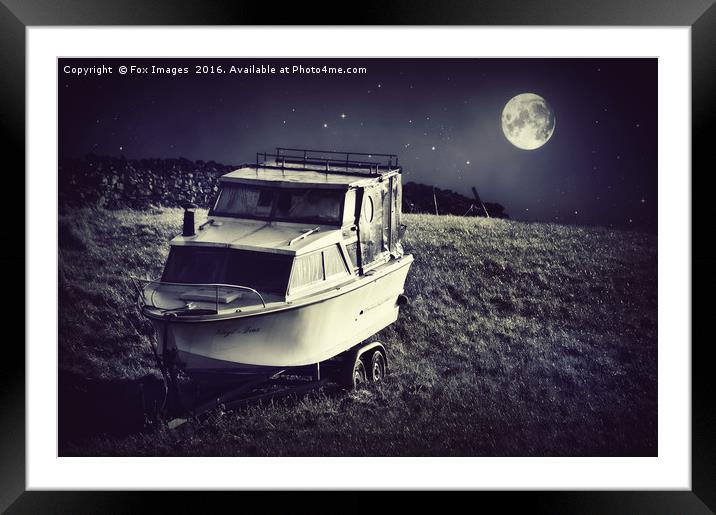 Boat in the field Framed Mounted Print by Derrick Fox Lomax