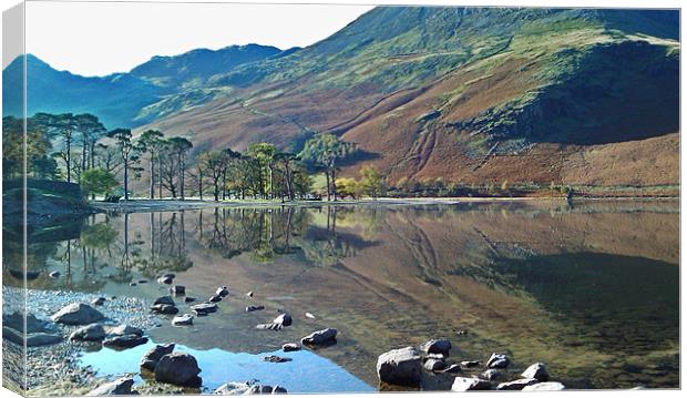 Buttermere Mirror Canvas Print by Phil Swindin