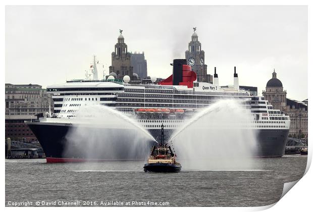 Queen Mary 2 Print by David Chennell