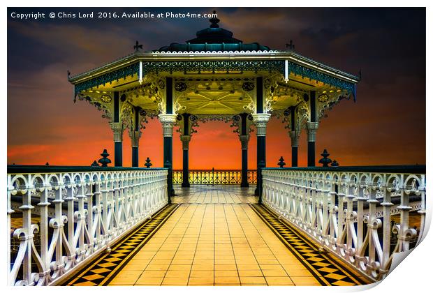 The Brighton Seafront Bandstand  Print by Chris Lord
