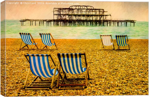 Brighton Beach Paintography Canvas Print by Chris Lord