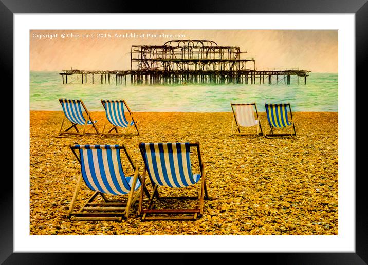 Brighton Beach Paintography Framed Mounted Print by Chris Lord