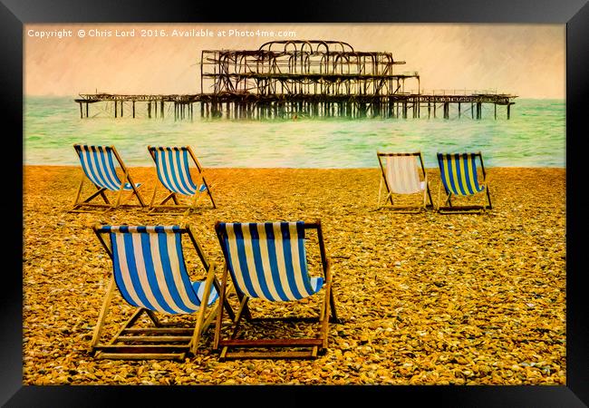 Brighton Beach Paintography Framed Print by Chris Lord