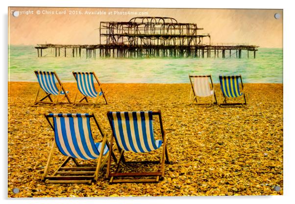 Brighton Beach Paintography Acrylic by Chris Lord