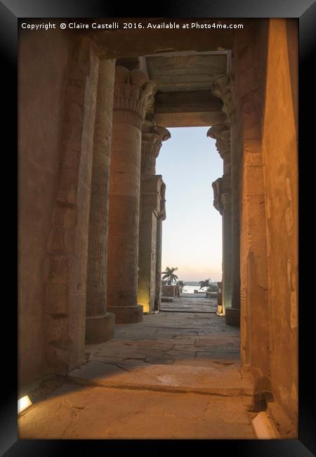 Kom Ombo interior Framed Print by Claire Castelli