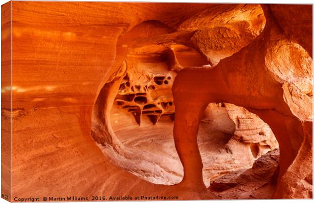 Windstone Arch, Fire Cave, Valley of Fire, Nevada Canvas Print by Martin Williams