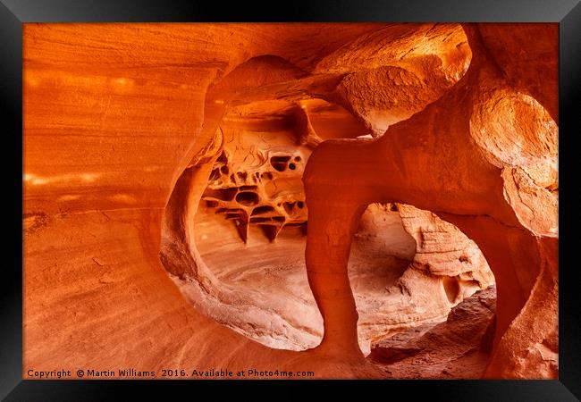 Windstone Arch, Fire Cave, Valley of Fire, Nevada Framed Print by Martin Williams