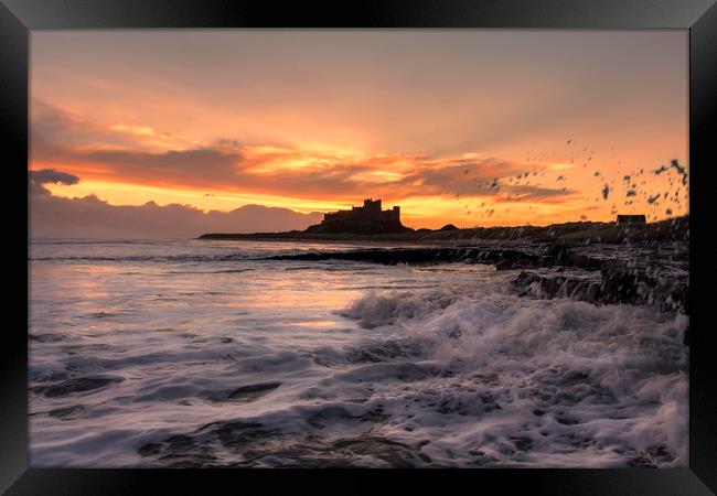 Bamburgh Castle Sunrise Framed Print by Northeast Images