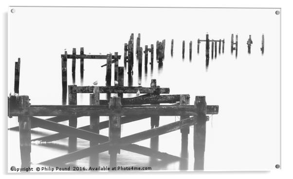 Old Pier Acrylic by Philip Pound