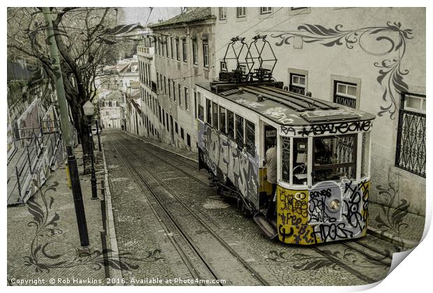 Lisbon Funicular  Print by Rob Hawkins