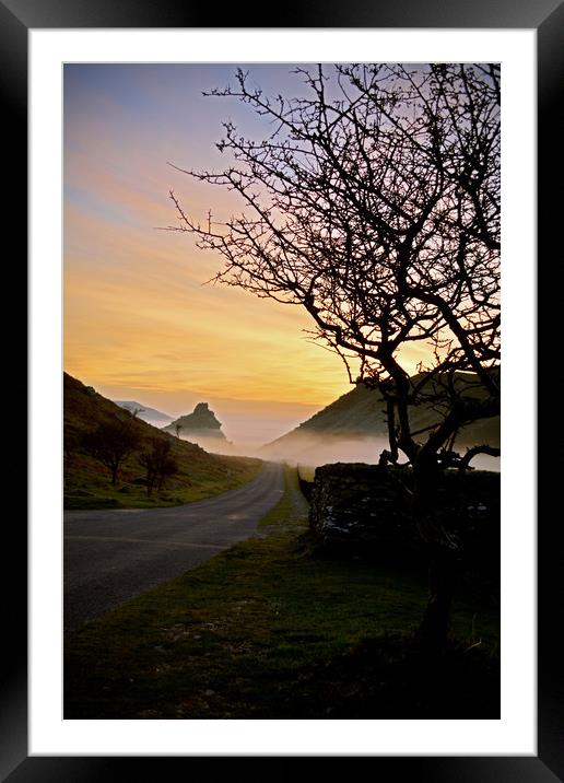 Evening Mist in The Valley of Rocks Framed Mounted Print by graham young