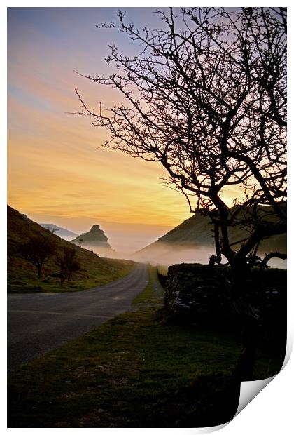 Evening Mist in The Valley of Rocks Print by graham young