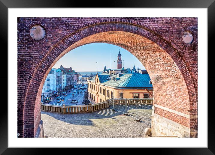 Helsingborg Through the Archway Framed Mounted Print by Antony McAulay
